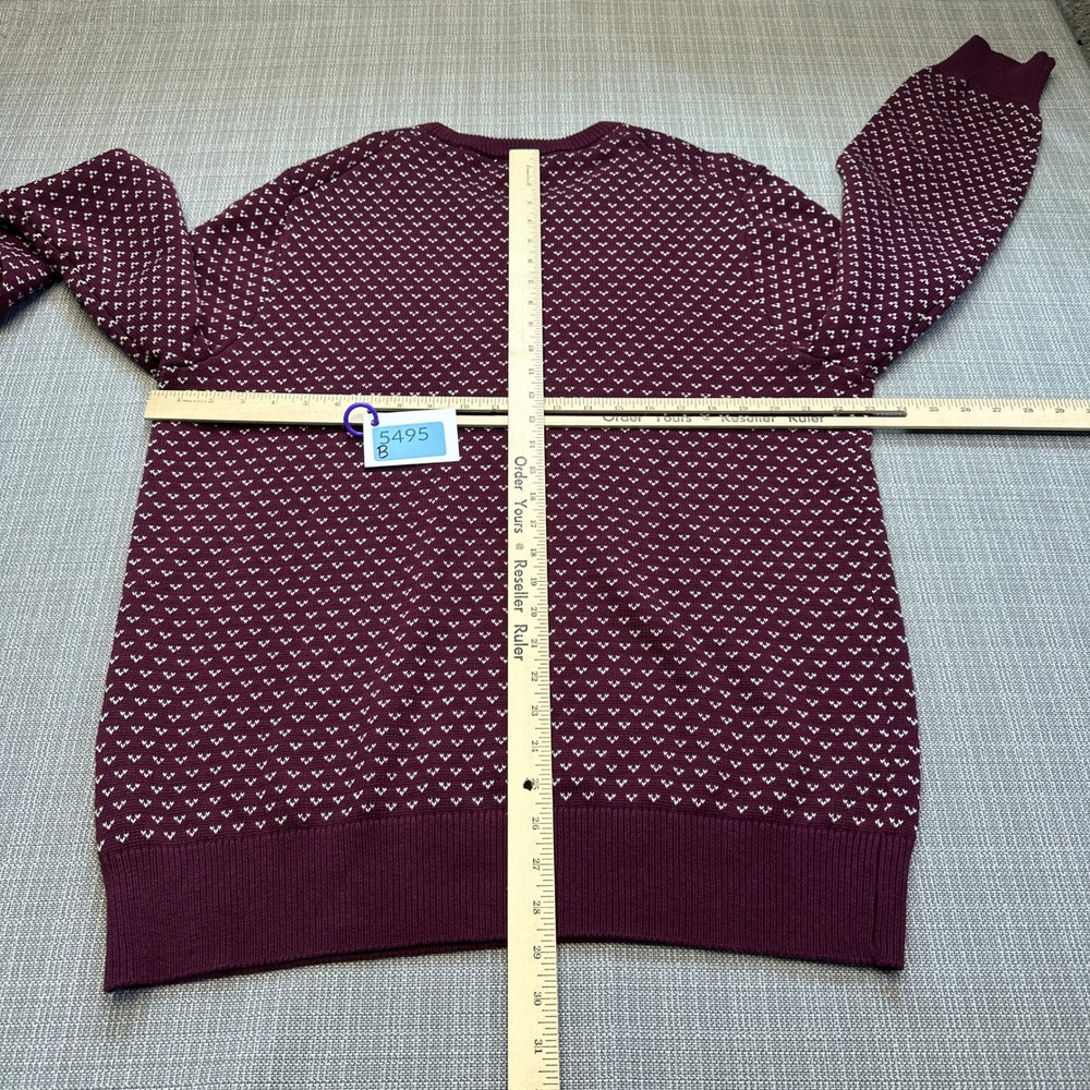 Brooks Brothers Burgundy Birdseye Men Sweater XL Crewneck Preppy Business Casual - Picture 5 of 8